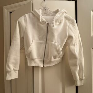 Shein Teen Girls Cropped White Hoodie Size Women’s XS